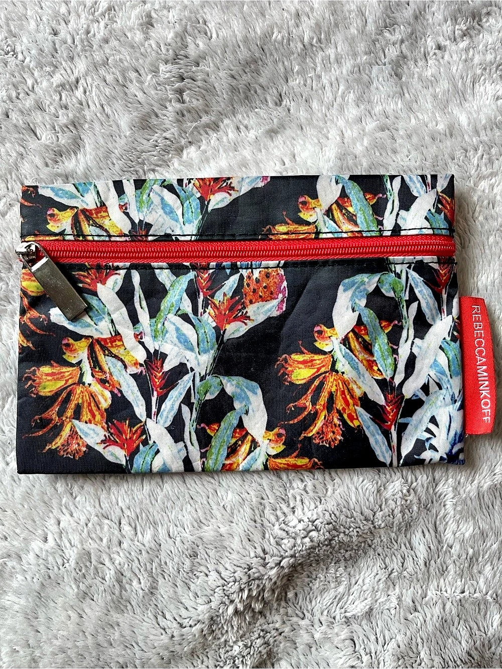 Rebecca Minkoff x Ipsy Floral Cosmetic Pouch Black & Red